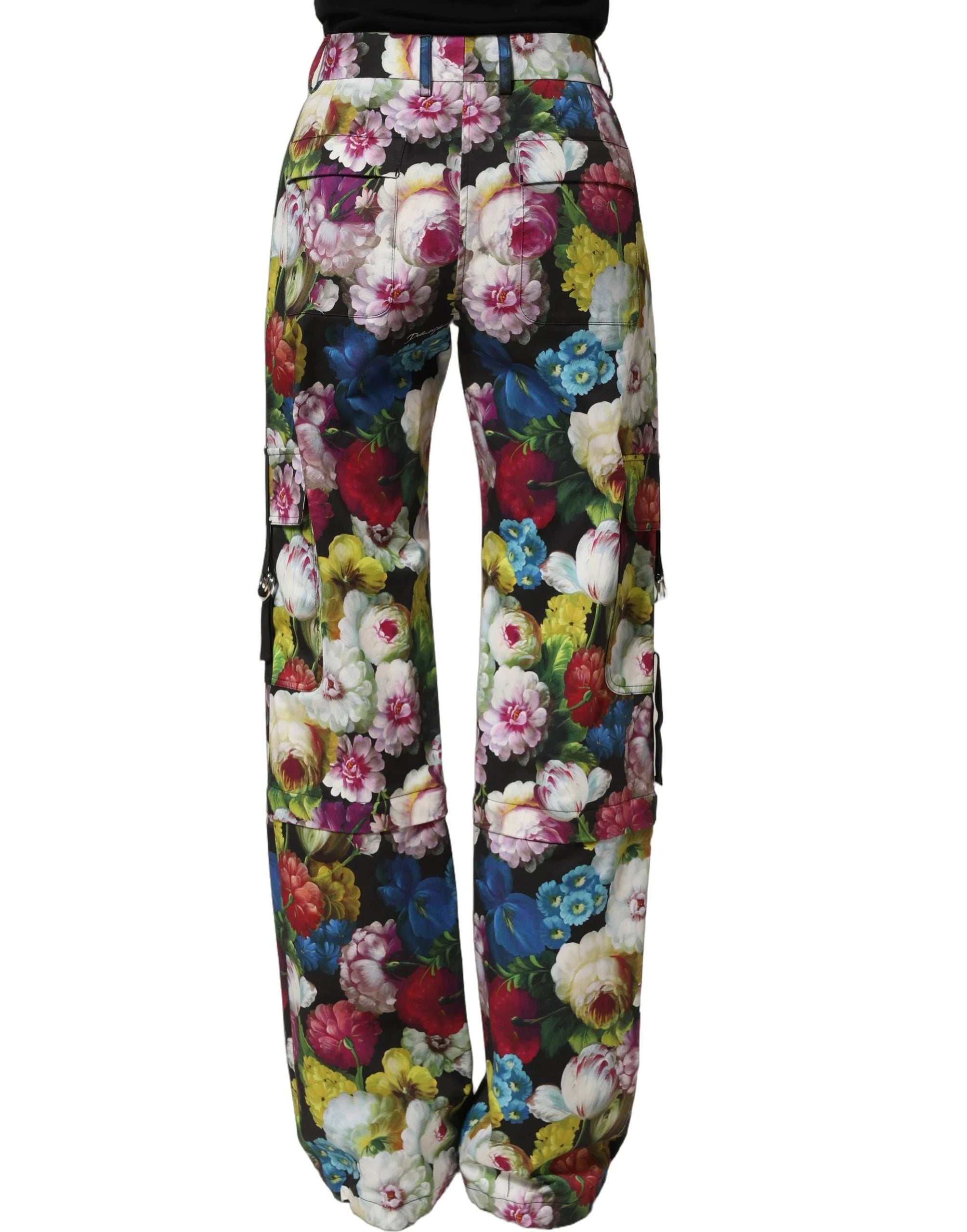 Dolce & Gabbana Multicolor Floral High Waist Wide Leg Pants - IT40|S