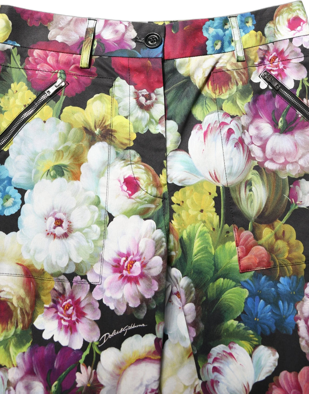 Dolce & Gabbana Multicolor Floral High Waist Wide Leg Pants - IT40|S