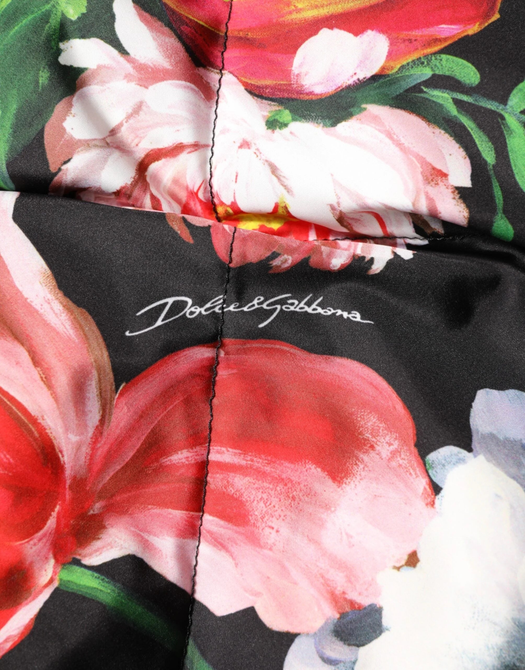 Dolce & Gabbana Multicolor Floral Hooded Puffer Coat Jacket - 52 - Puffer Jackets