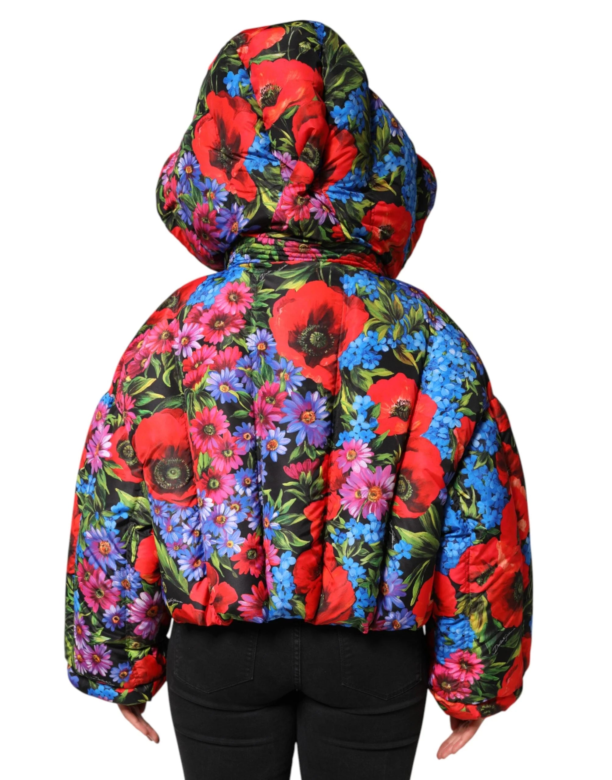 Dolce & Gabbana Multicolor Floral Hooded Puffer Coat Jacket - IT44 | L - Puffer Jackets
