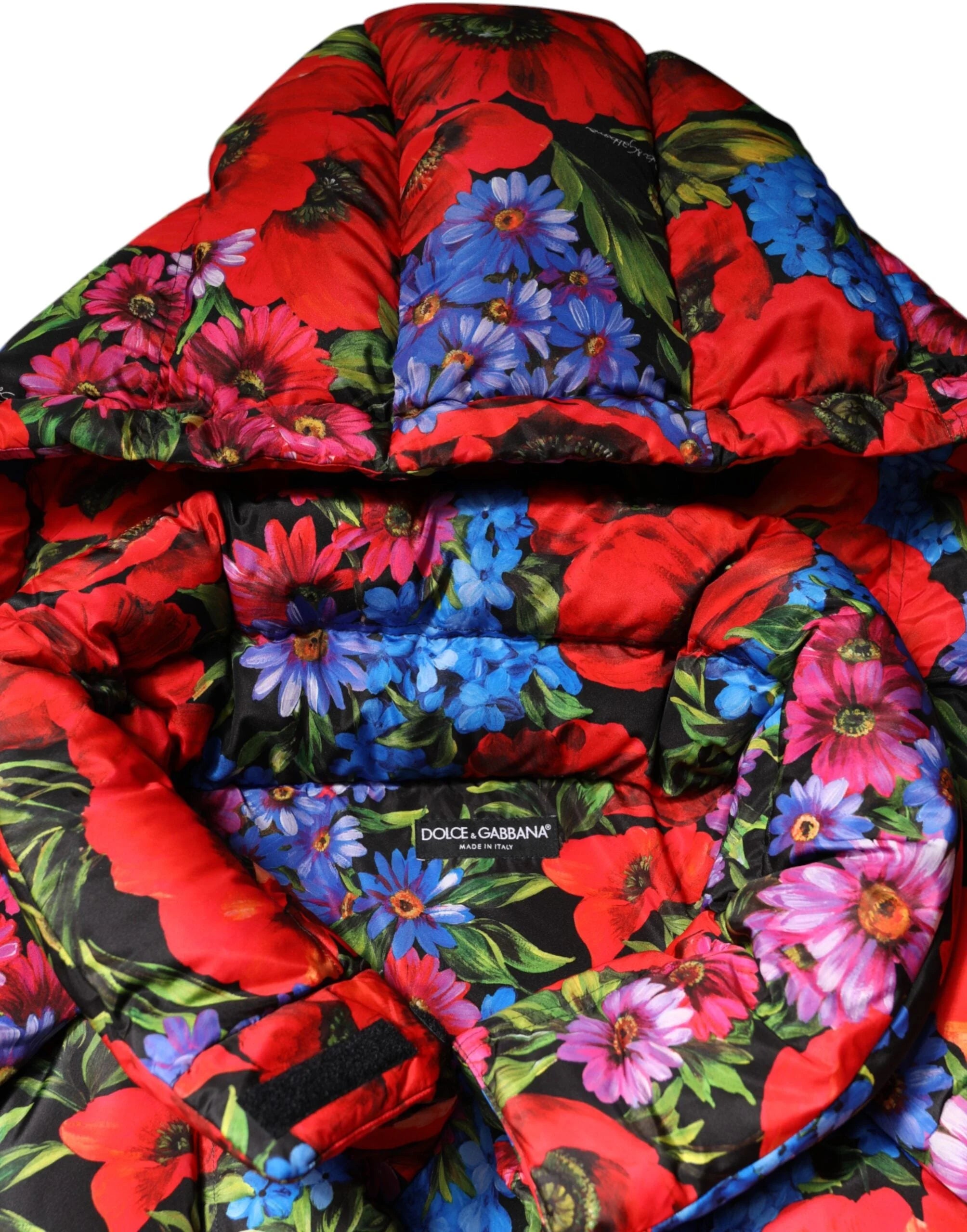 Dolce & Gabbana Multicolor Floral Hooded Puffer Coat Jacket - IT44 | L - Puffer Jackets