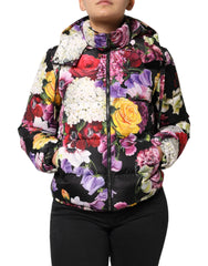 Dolce & Gabbana Multicolor Floral Hooded Puffer Quilted Jacket - IT40|S - Puffer Jackets
