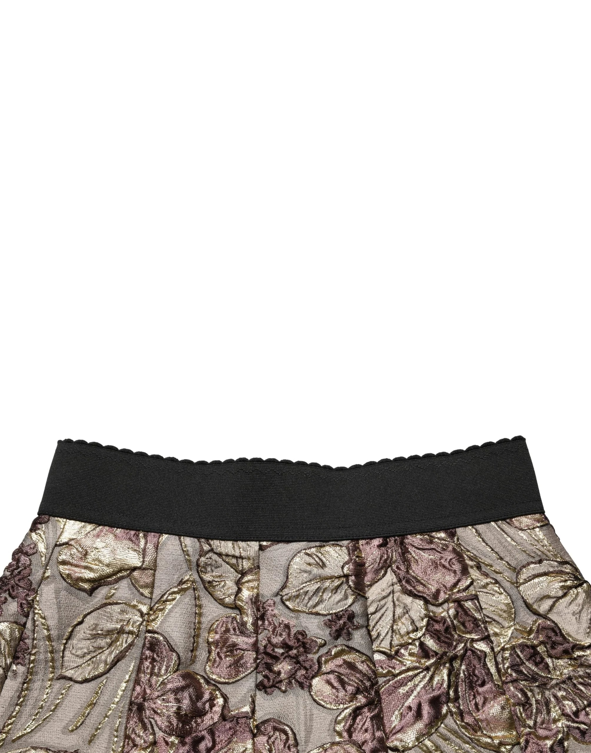 Dolce & Gabbana Multicolor Floral Jacquard A-LineMini Skirt - IT36|XXS