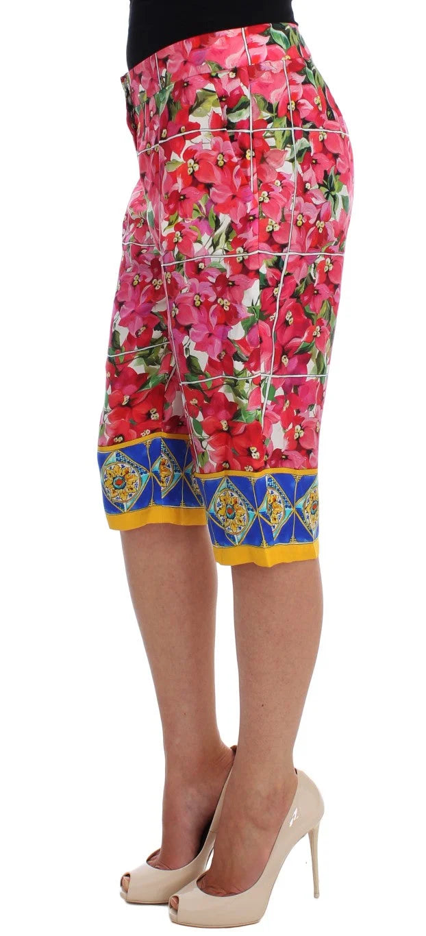 Dolce & Gabbana Multicolor Floral Knee Capris Shorts Pants - IT36 | XS - Short Trousers