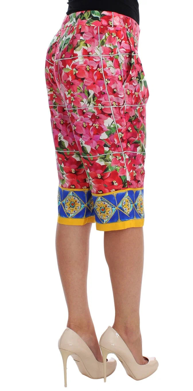 Dolce & Gabbana Multicolor Floral Knee Capris Shorts Pants - IT36 | XS - Short Trousers