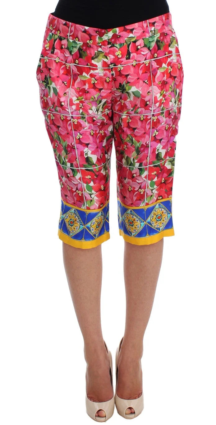 Dolce & Gabbana Multicolor Floral Knee Capris Shorts Pants - IT36 | XS - Short Trousers