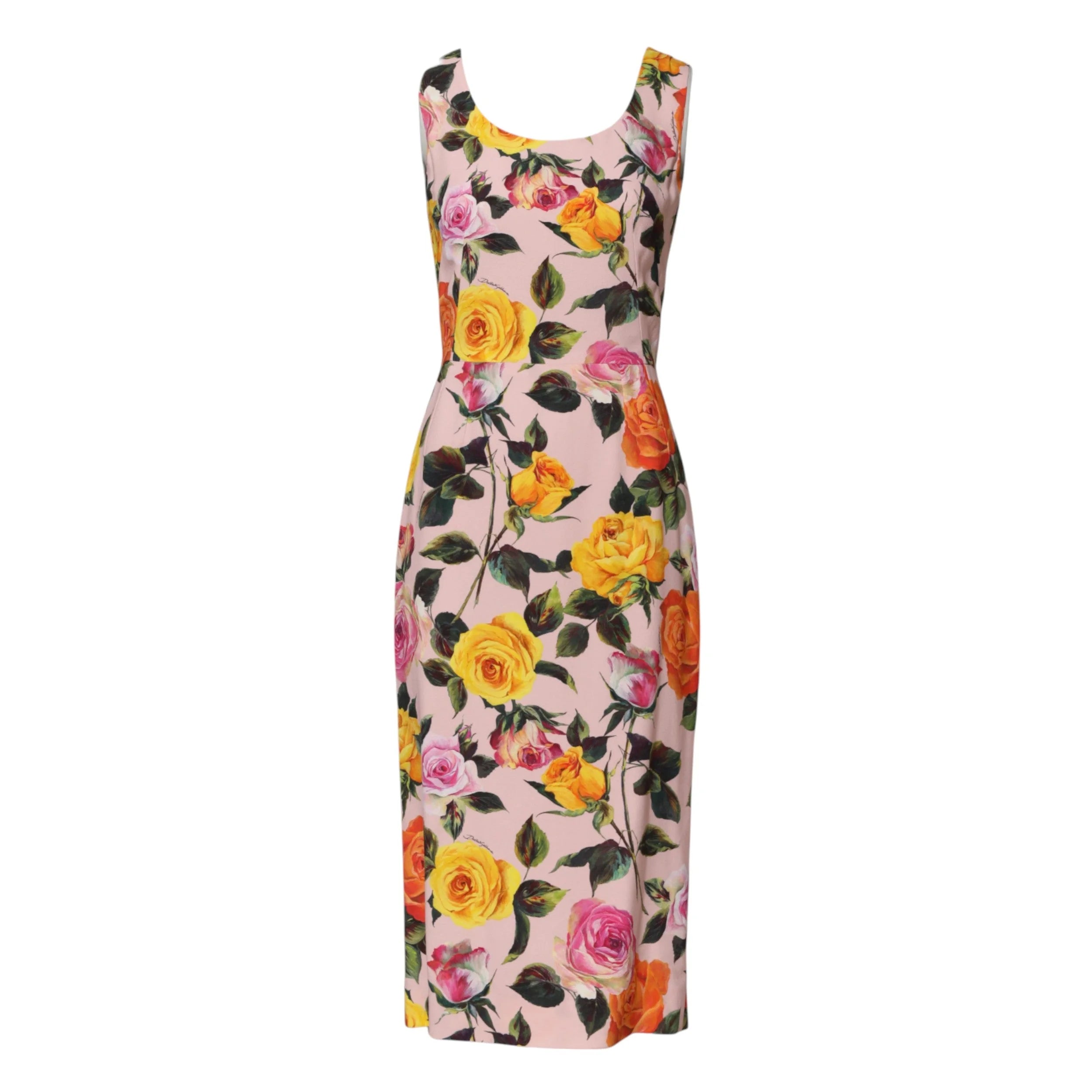 Dolce & Gabbana Multicolor Floral Knee Length Sheath Dress - IT38 | XS - Dresses