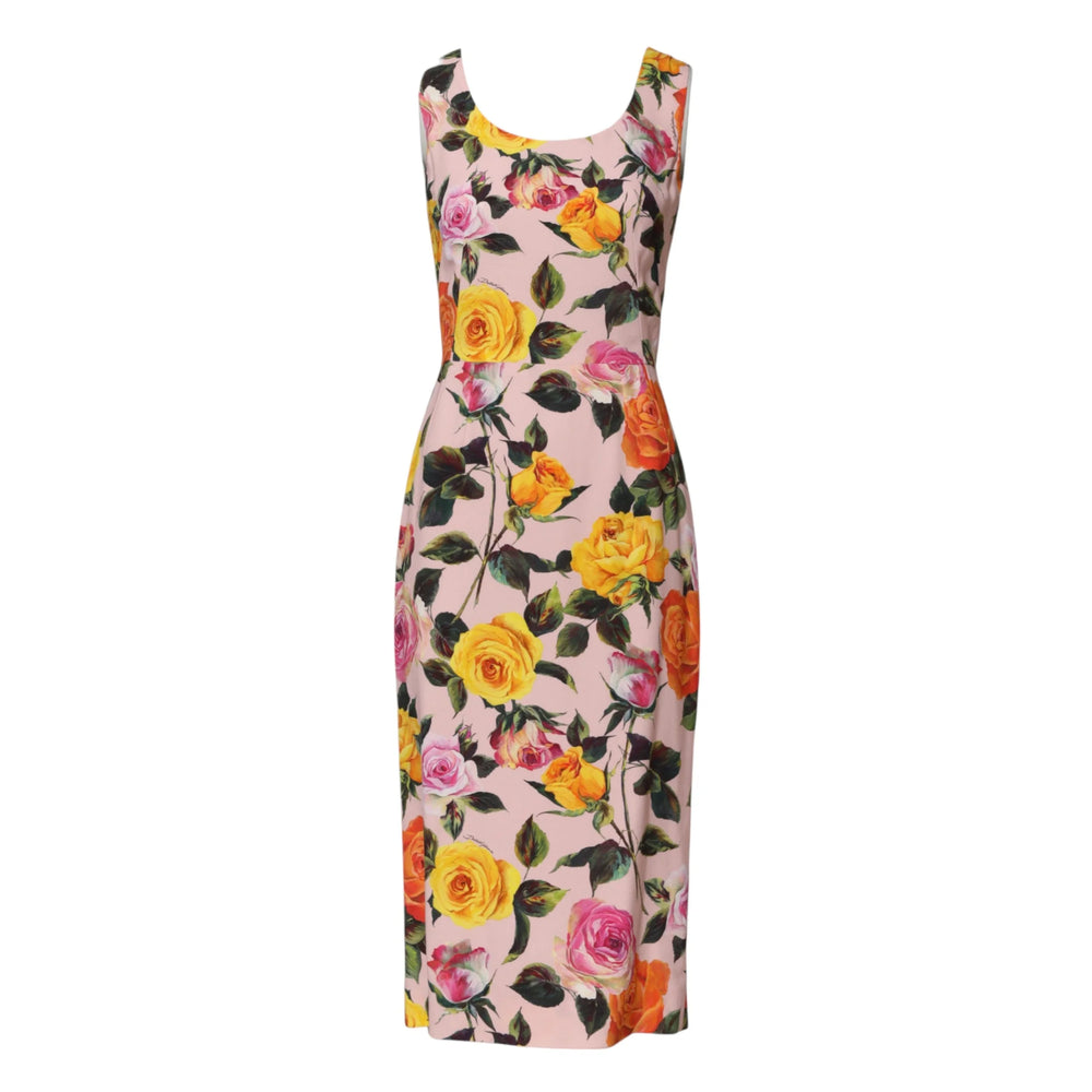 Dolce & Gabbana Multicolor Floral Knee Length Sheath Dress - IT38 | XS - Dresses
