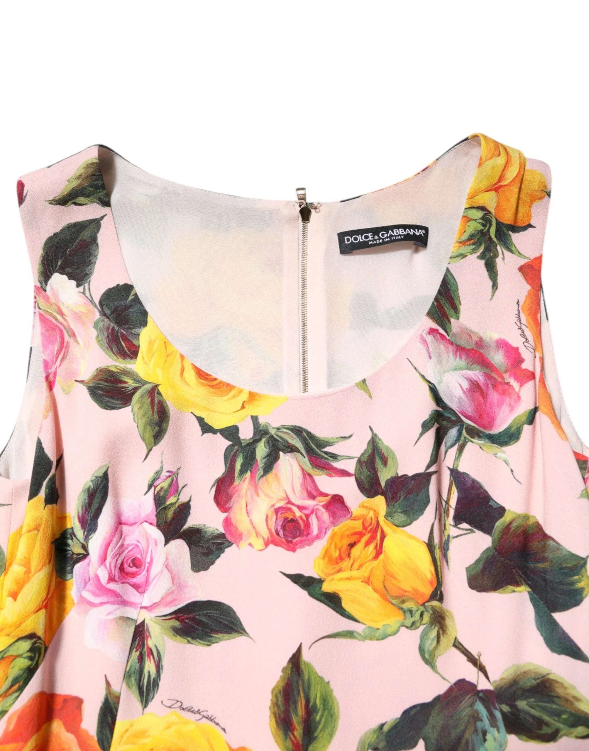 Dolce & Gabbana Multicolor Floral Knee Length Sheath Dress - IT38 | XS - Dresses