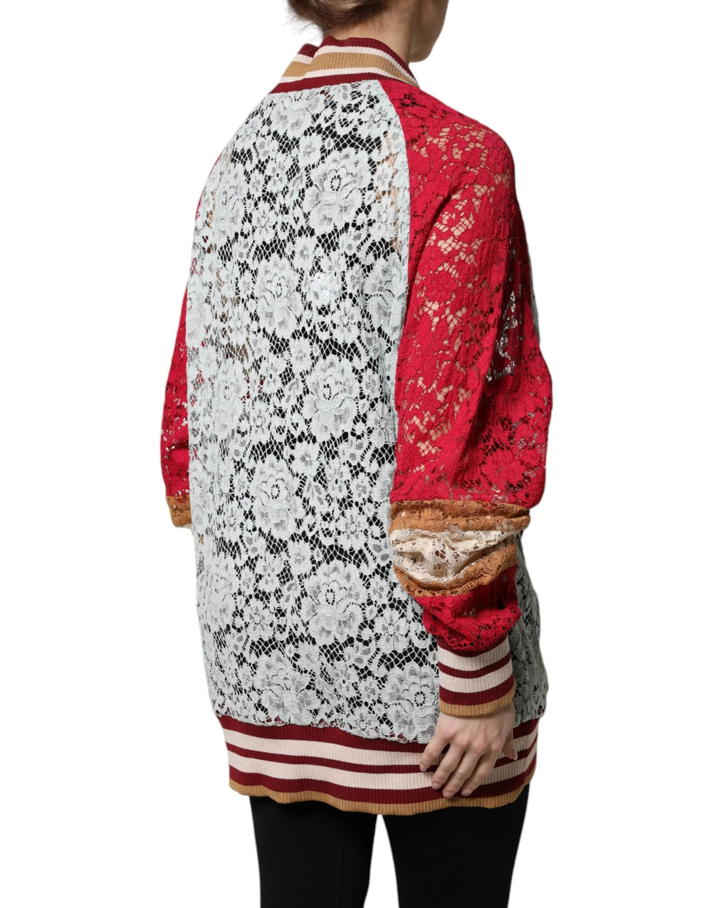 Dolce & Gabbana Multicolor Floral Lace Cardigan Sweater - Cardigans