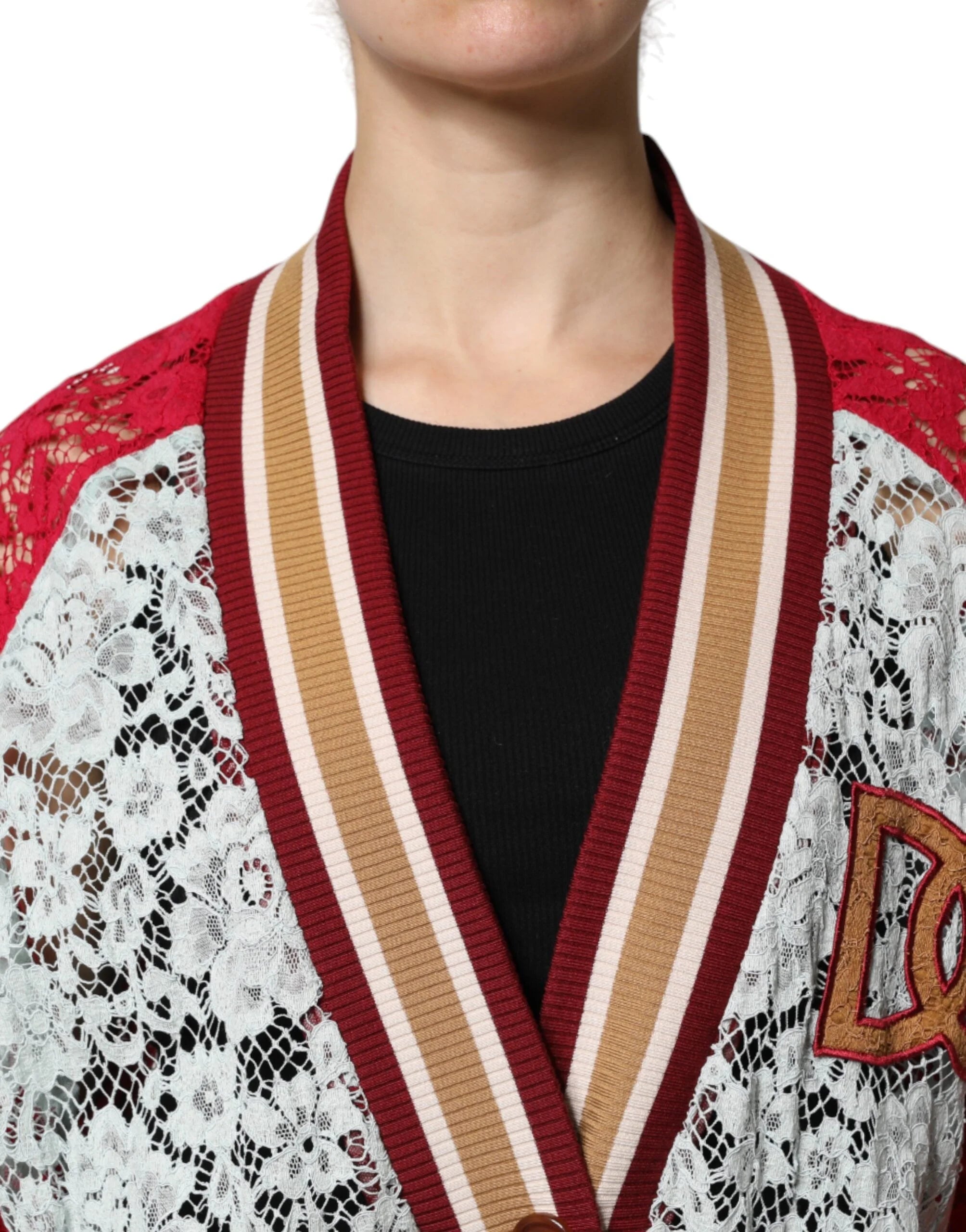 Dolce & Gabbana Multicolor Floral Lace Cardigan Sweater - Cardigans