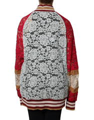 Dolce & Gabbana Multicolor Floral Lace Cardigan Sweater - Cardigans