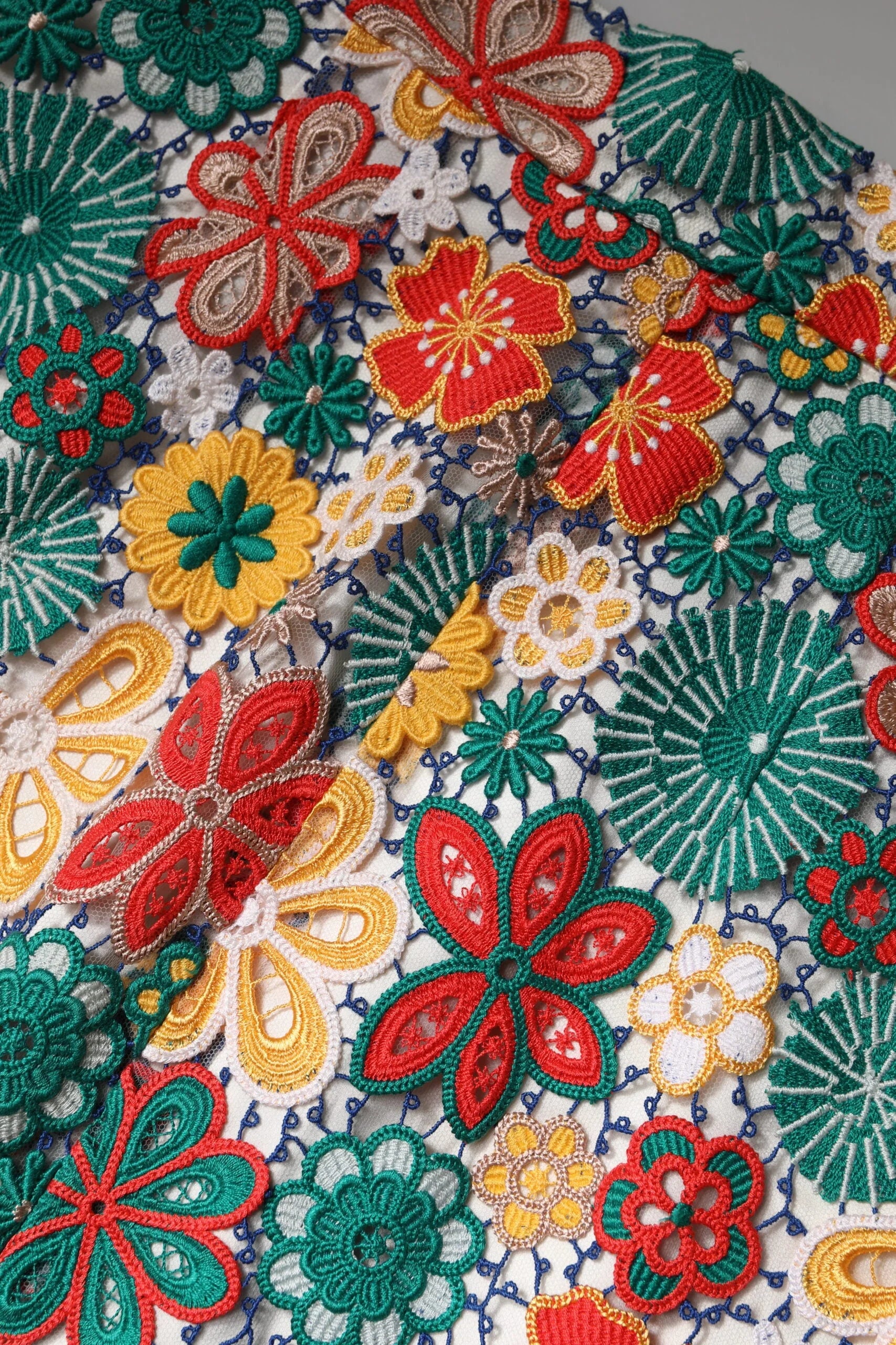 Dolce & Gabbana Multicolor Floral Lace High Waist Mini Skirt - Skirts