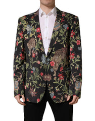 Chaqueta de traje para hombre Dolce & Gabbana multicolor con estampado floral y leopardo, 1 botón - IT56 | XXL