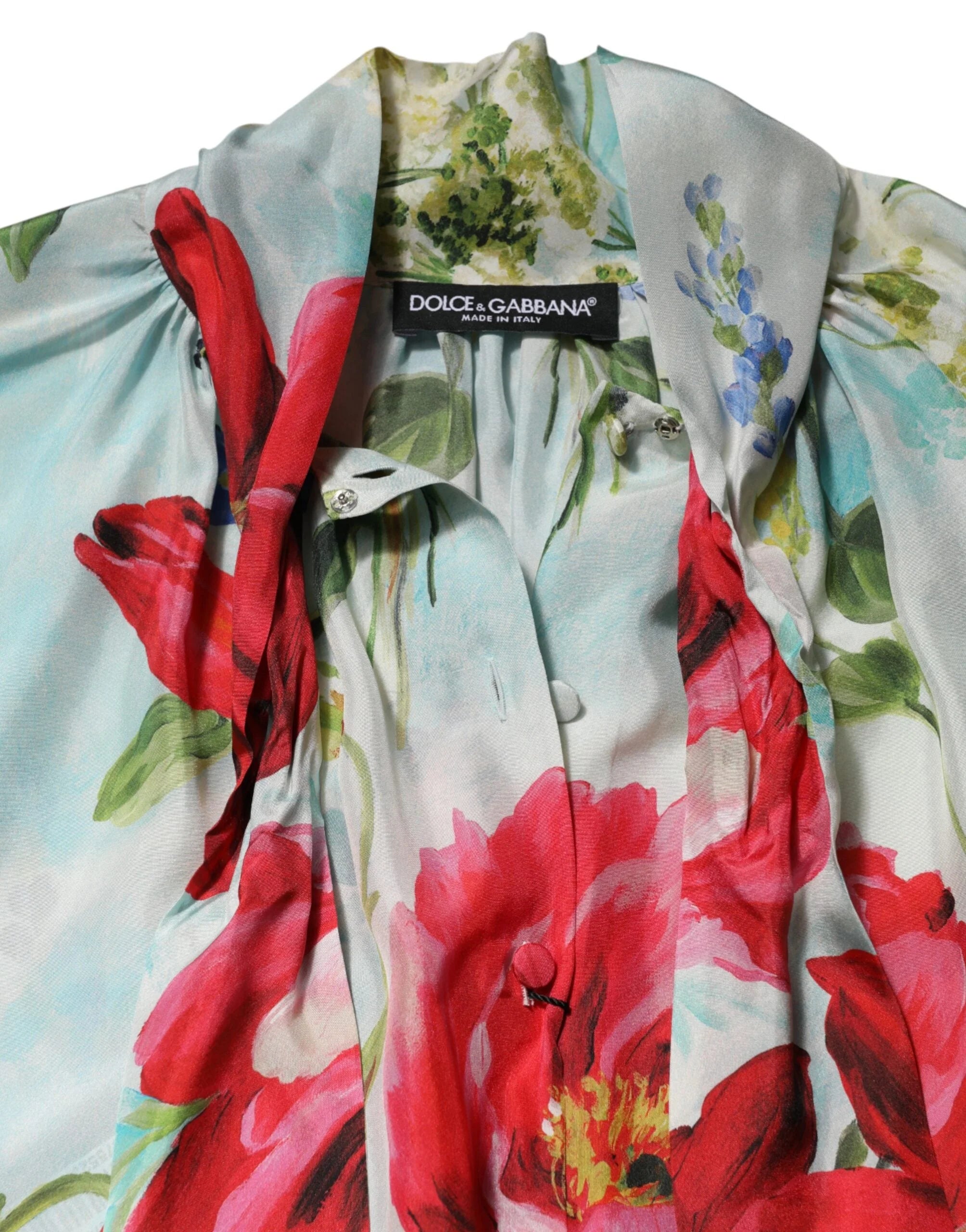 Dolce & Gabbana Multicolor Floral Long Sleeves Blouse Top - Blouses