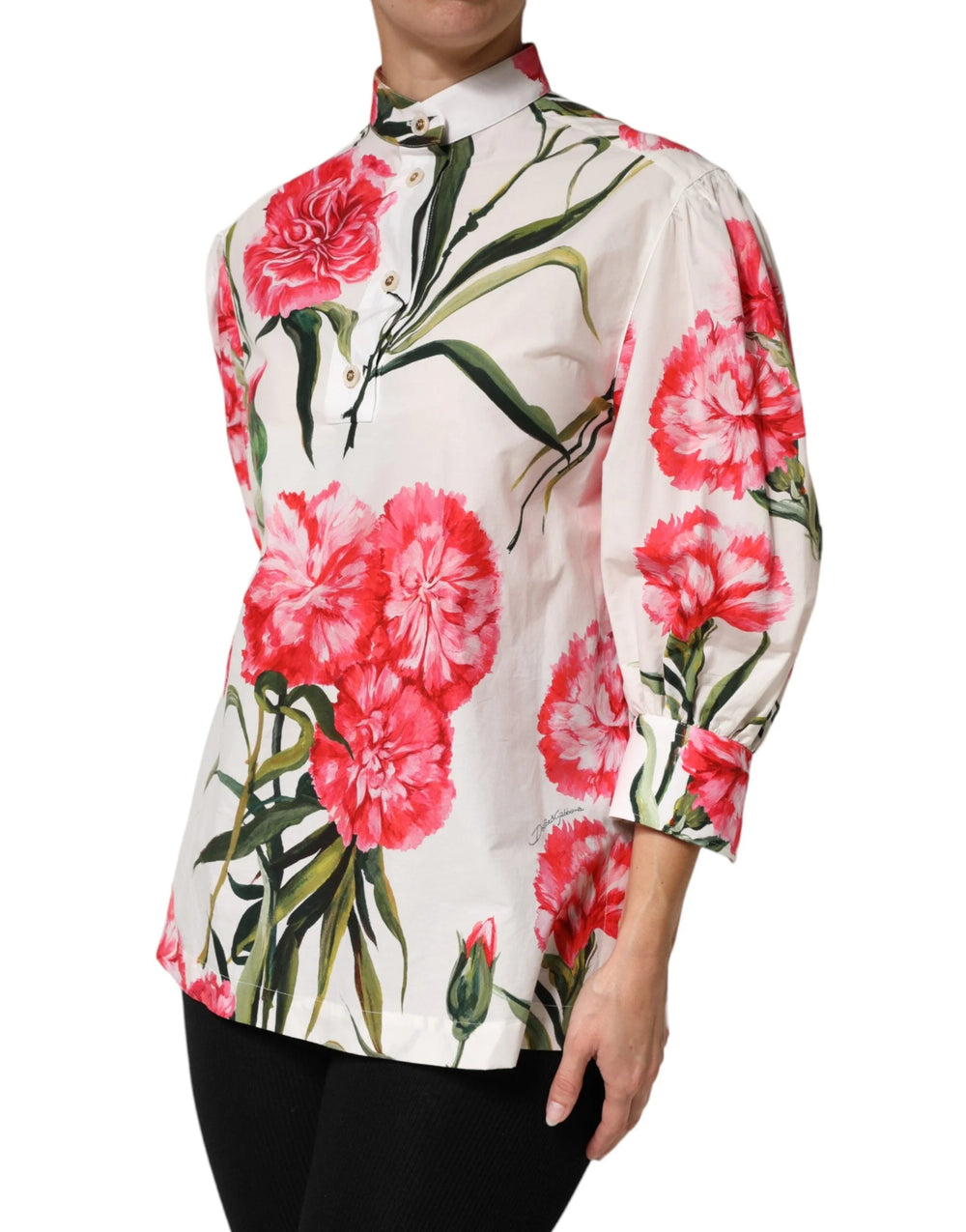 Dolce & Gabbana Multicolor Floral Long Sleeves Blouse Top - IT38 | XS