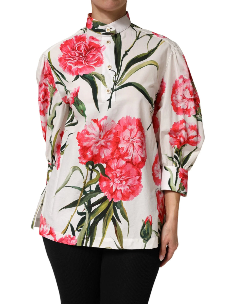 Dolce & Gabbana Multicolor Floral Long Sleeves Blouse Top - IT38 | XS
