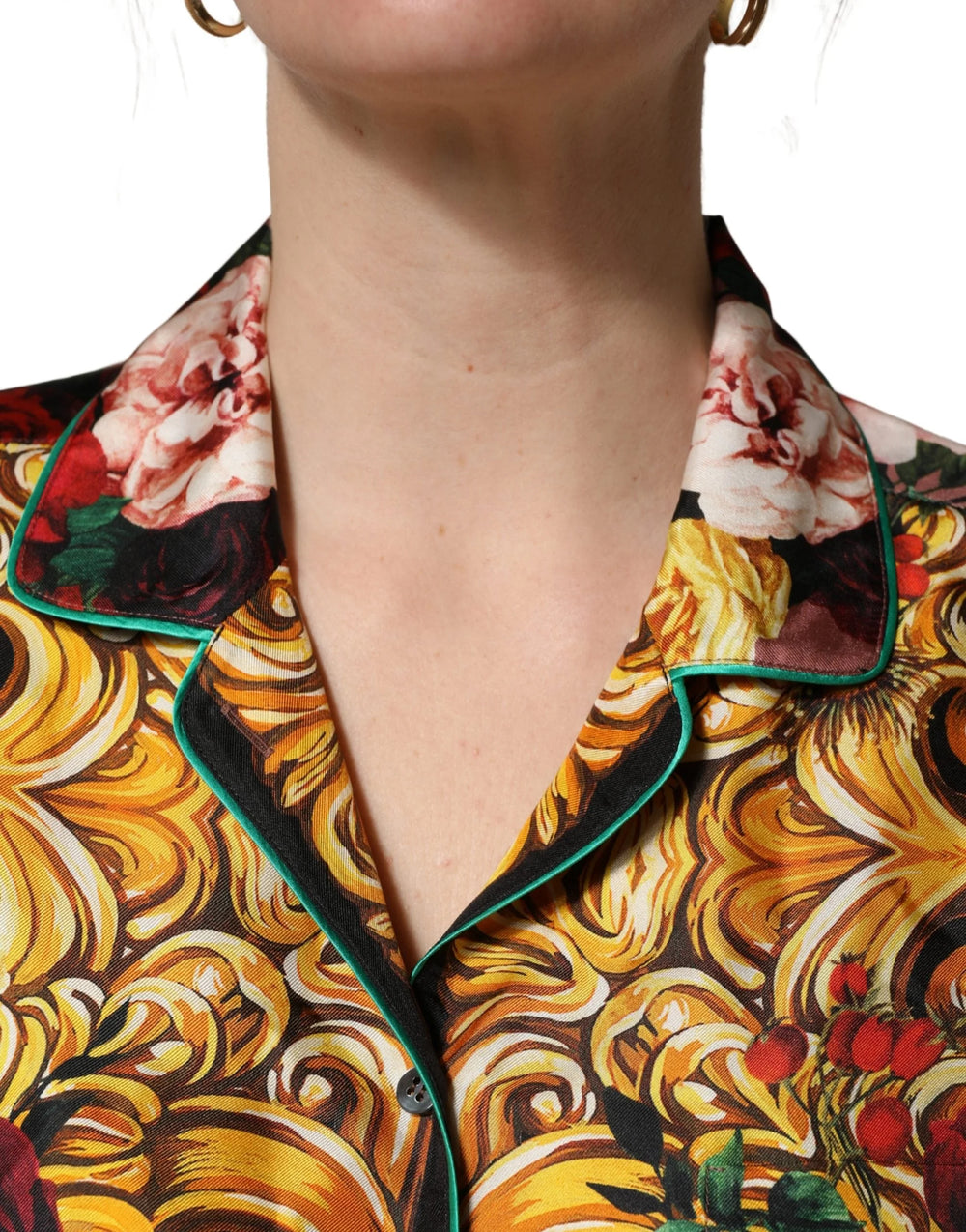 Dolce & Gabbana Multicolor Floral Long Sleeves Button Down Shirt Top - IT40|S
