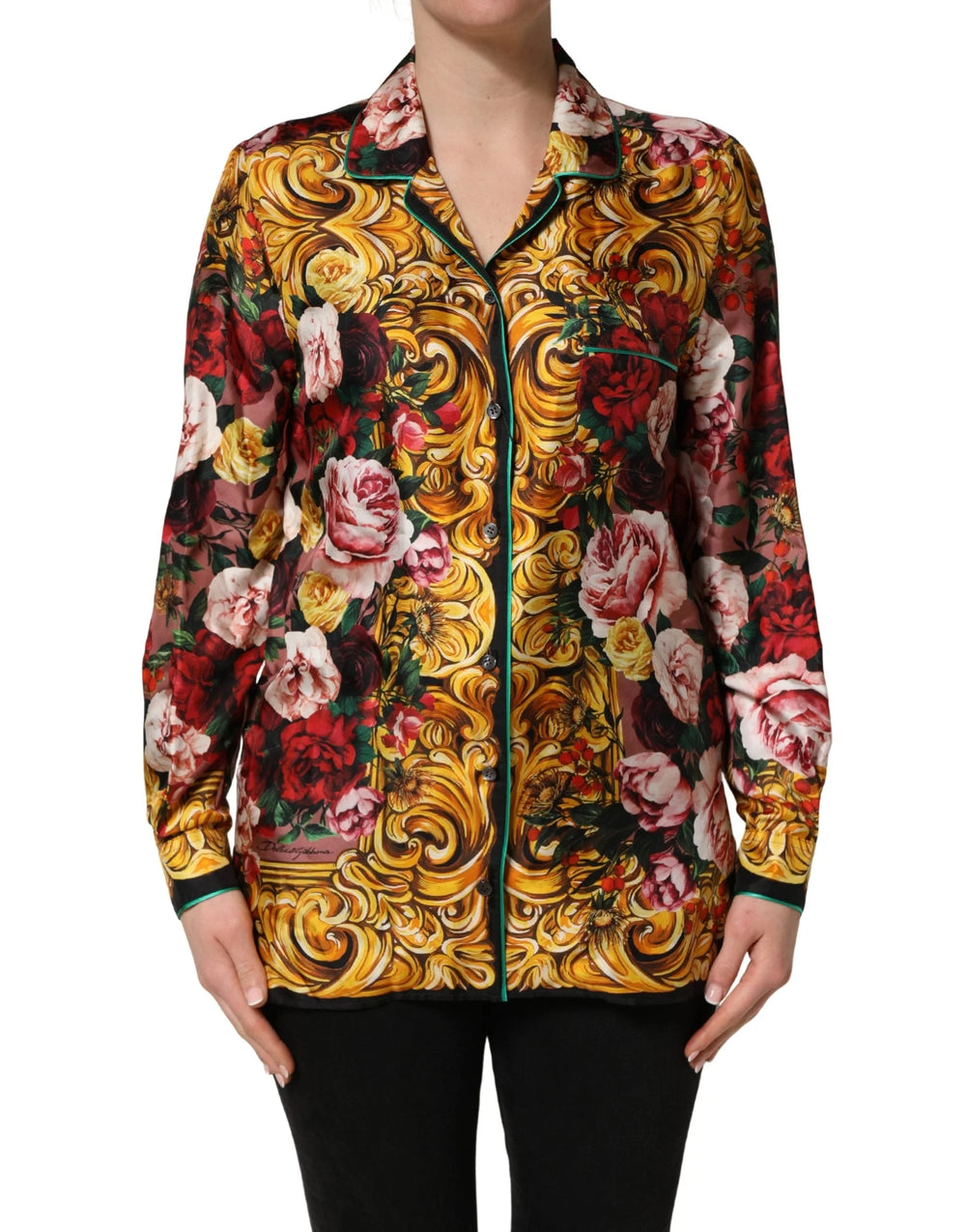 Dolce & Gabbana Multicolor Floral Long Sleeves Button Down Shirt Top - IT40|S