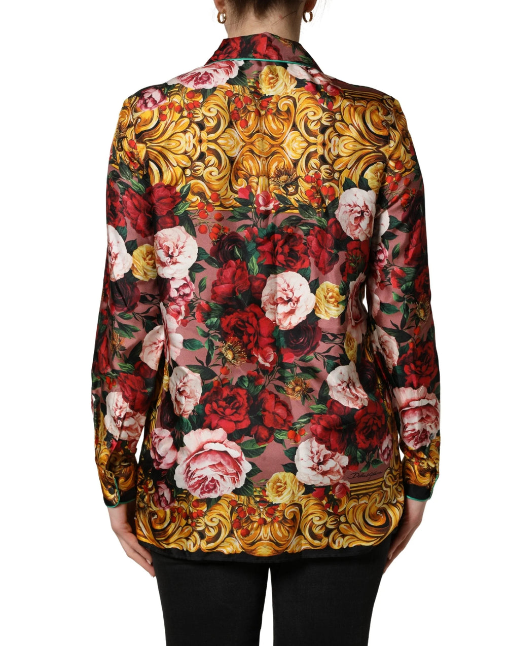 Dolce & Gabbana Multicolor Floral Long Sleeves Button Down Shirt Top - IT40|S