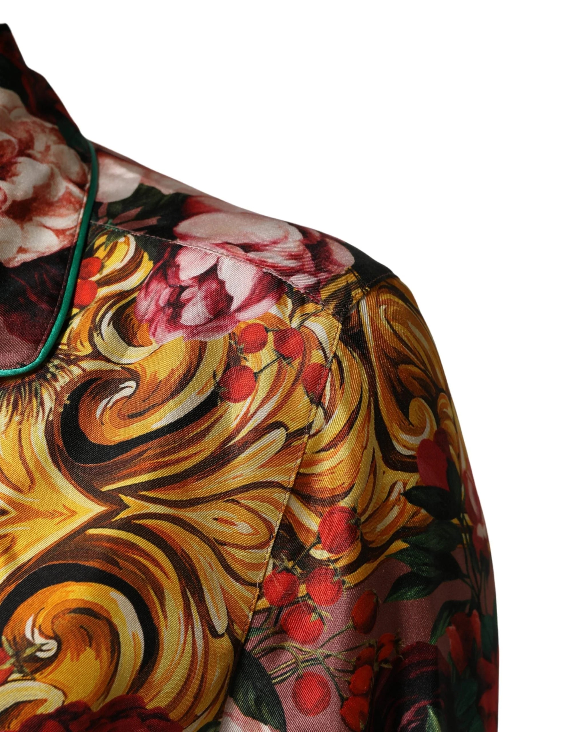 Dolce & Gabbana Multicolor Floral Long Sleeves Button Down Shirt Top - IT40|S