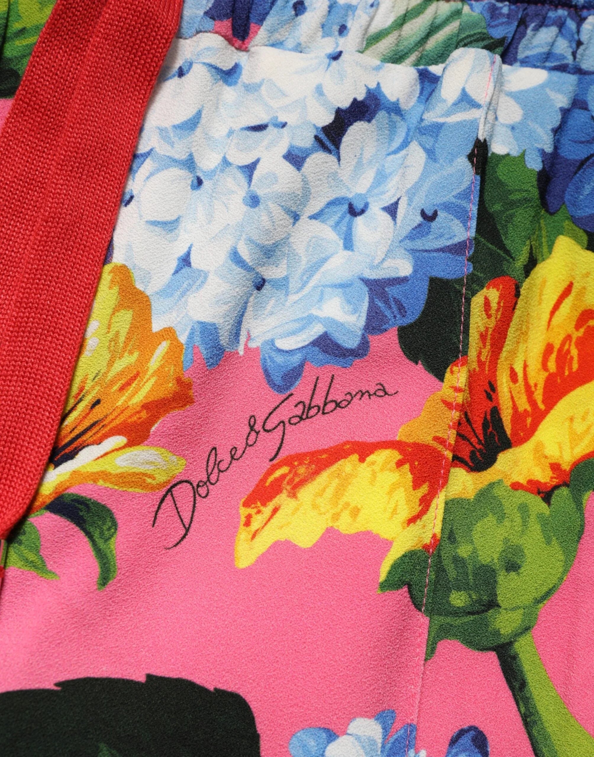 Dolce & Gabbana Multicolor Floral Mid Waist Jogger Pants - IT36|XXS
