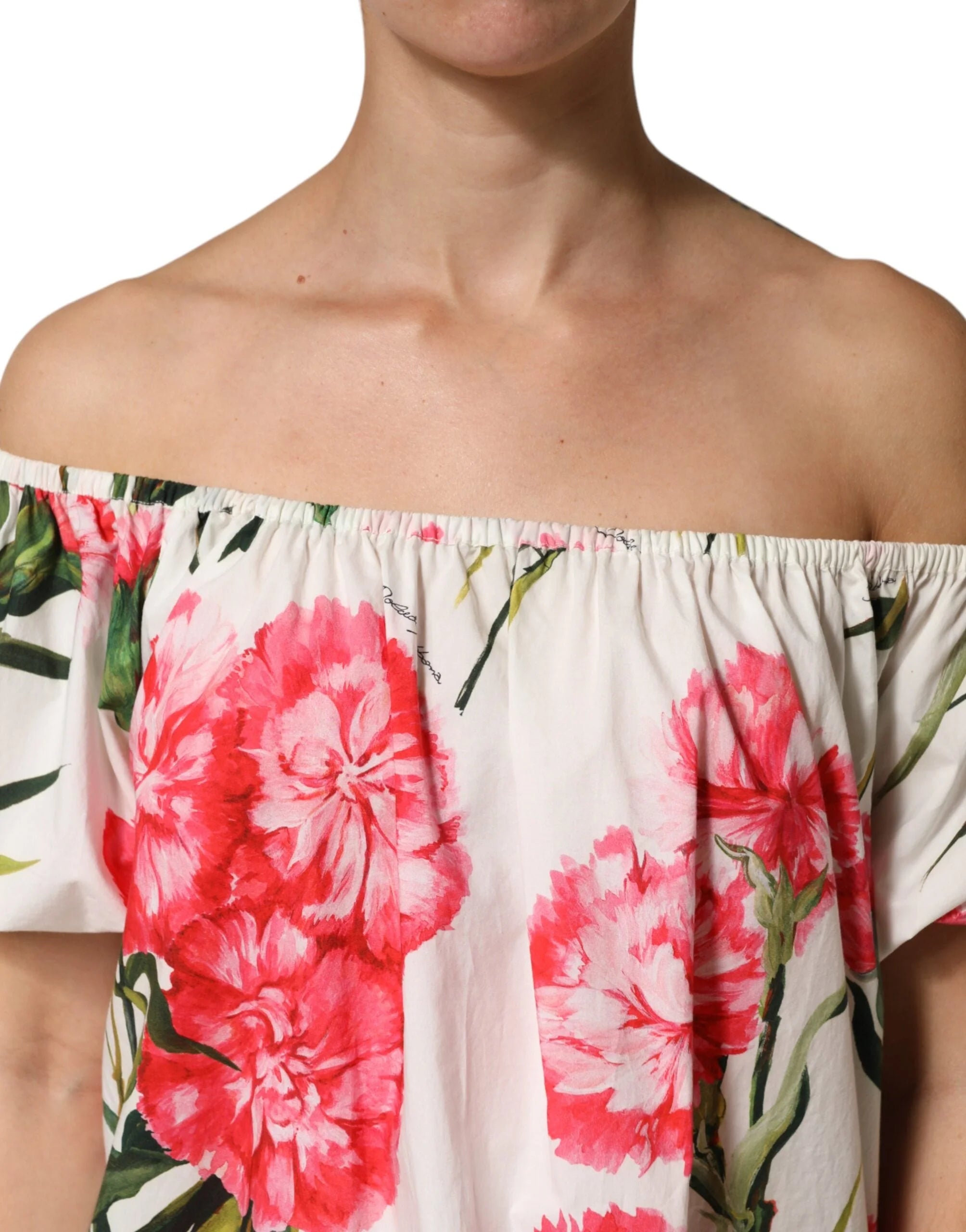Dolce & Gabbana Multicolor Floral Off Shoulder Blouse Top - IT40|S