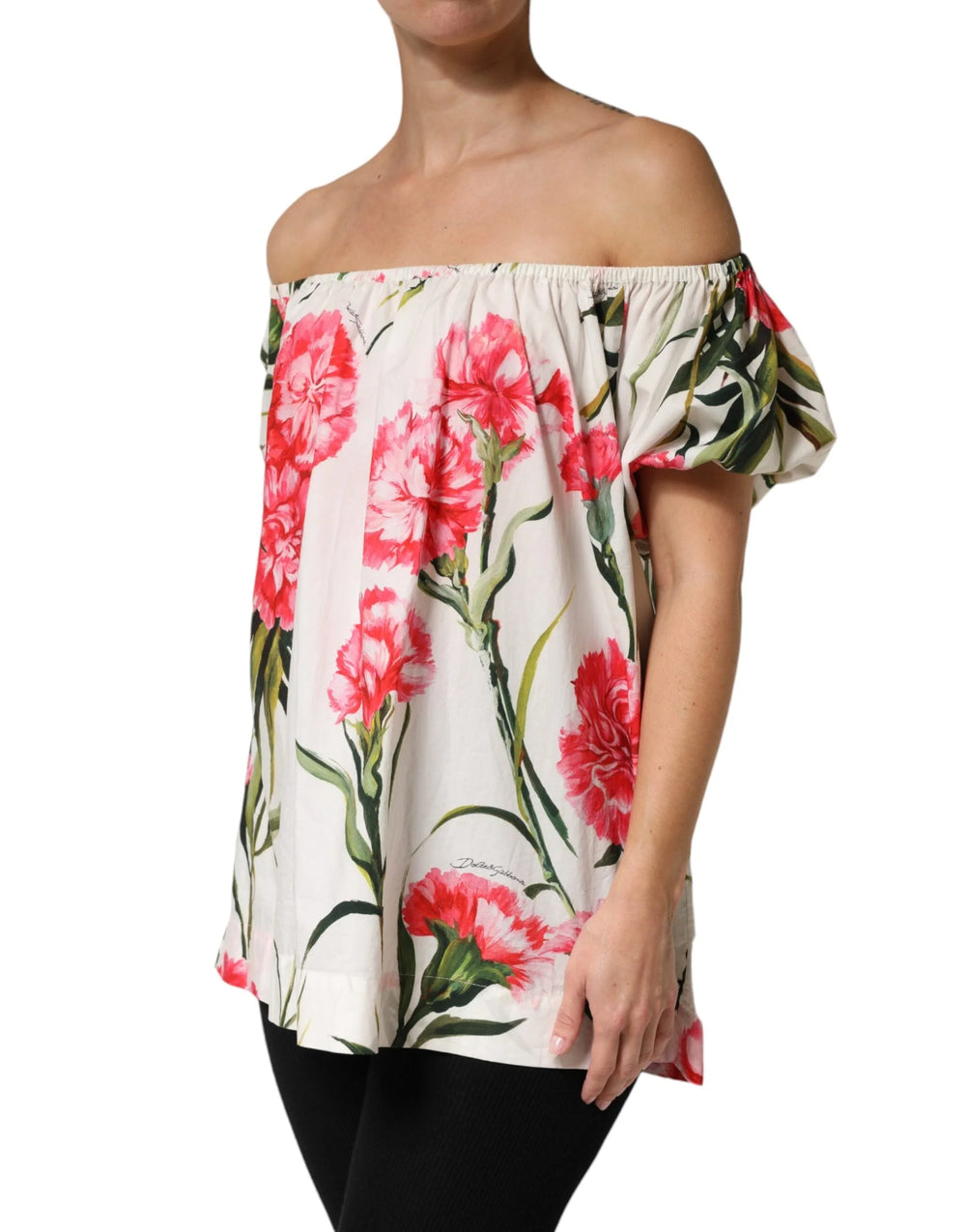 Dolce & Gabbana Multicolor Floral Off Shoulder Blouse Top - IT40|S