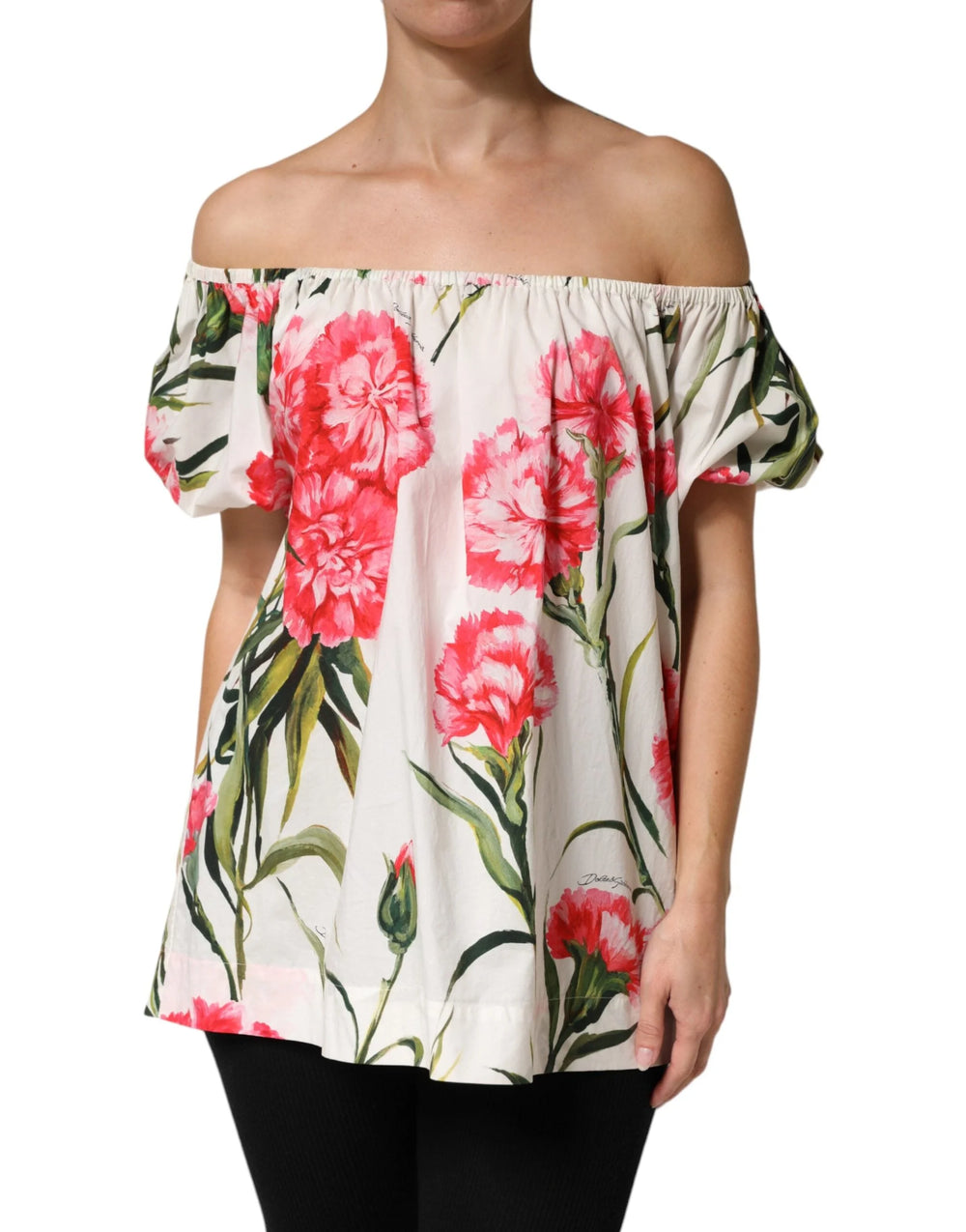 Dolce & Gabbana Multicolor Floral Off Shoulder Blouse Top - IT40|S