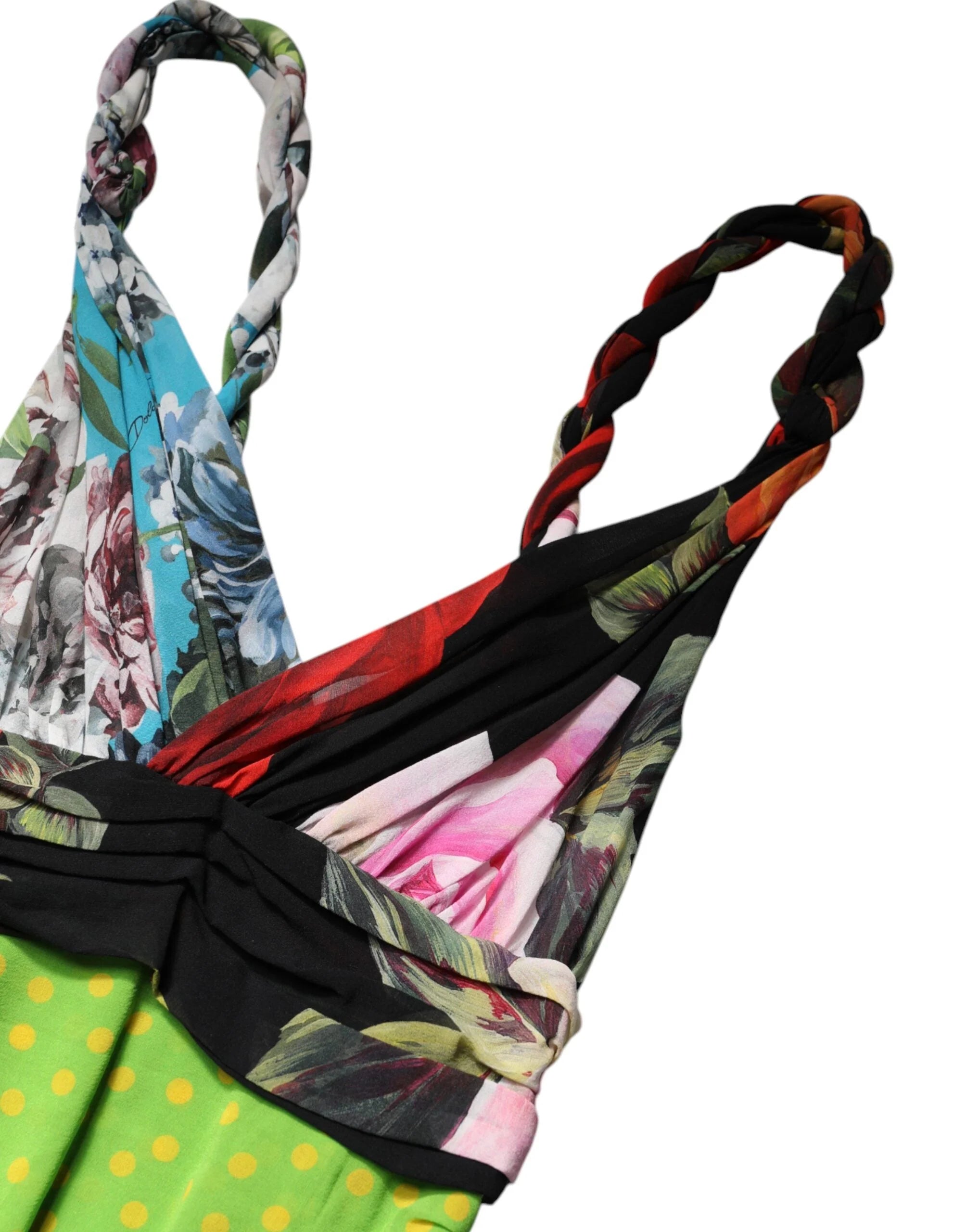 Dolce & Gabbana Multicolor Floral Patchwork Fitted Mini Dress - Dresses