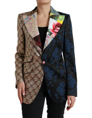 Dolce & Gabbana Multicolor Floral Patchwork Jacquard Jacket - IT40|S - Sport Jackets