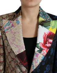 Dolce & Gabbana Multicolor Floral Patchwork Jacquard Jacket - IT40|S - Sport Jackets