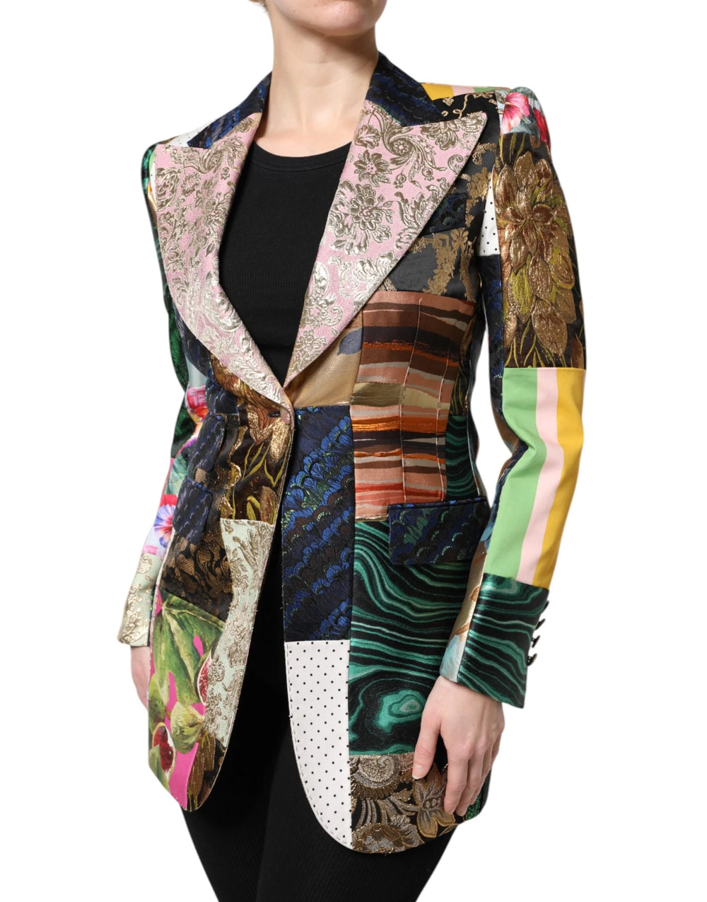 Dolce & Gabbana Multicolor Floral Patchwork Jacquard Jacket - Sport Jackets