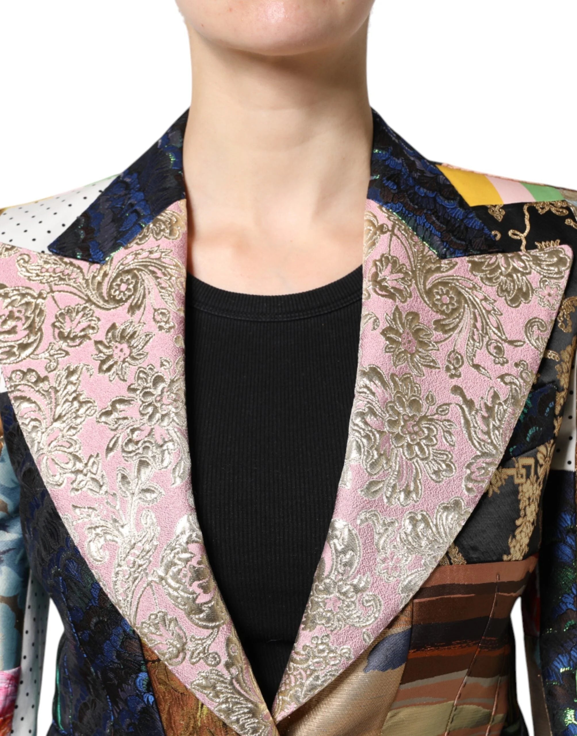 Dolce & Gabbana Multicolor Floral Patchwork Jacquard Jacket - Sport Jackets