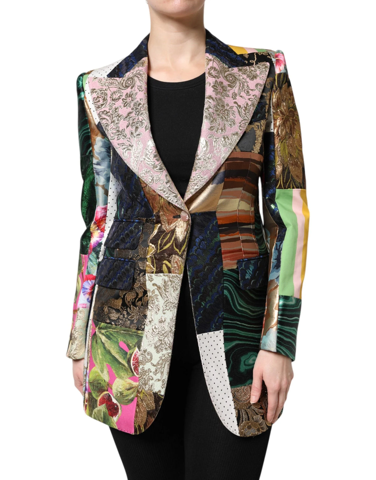 Dolce & Gabbana Multicolor Floral Patchwork Jacquard Jacket - Sport Jackets