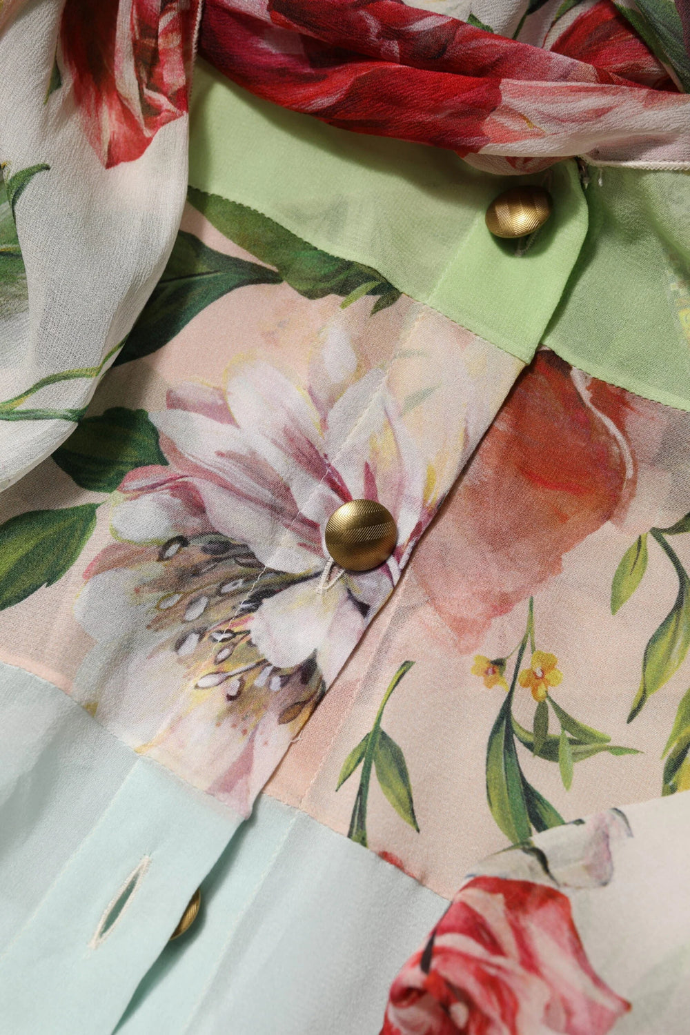 Dolce & Gabbana Multicolor Floral Patchwork Long Sleeves Top - IT42|M - Blouses