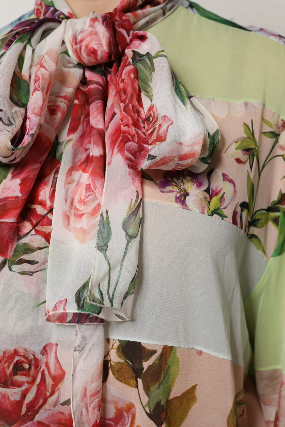 Dolce & Gabbana Multicolor Floral Patchwork Long Sleeves Top - IT42|M - Blouses