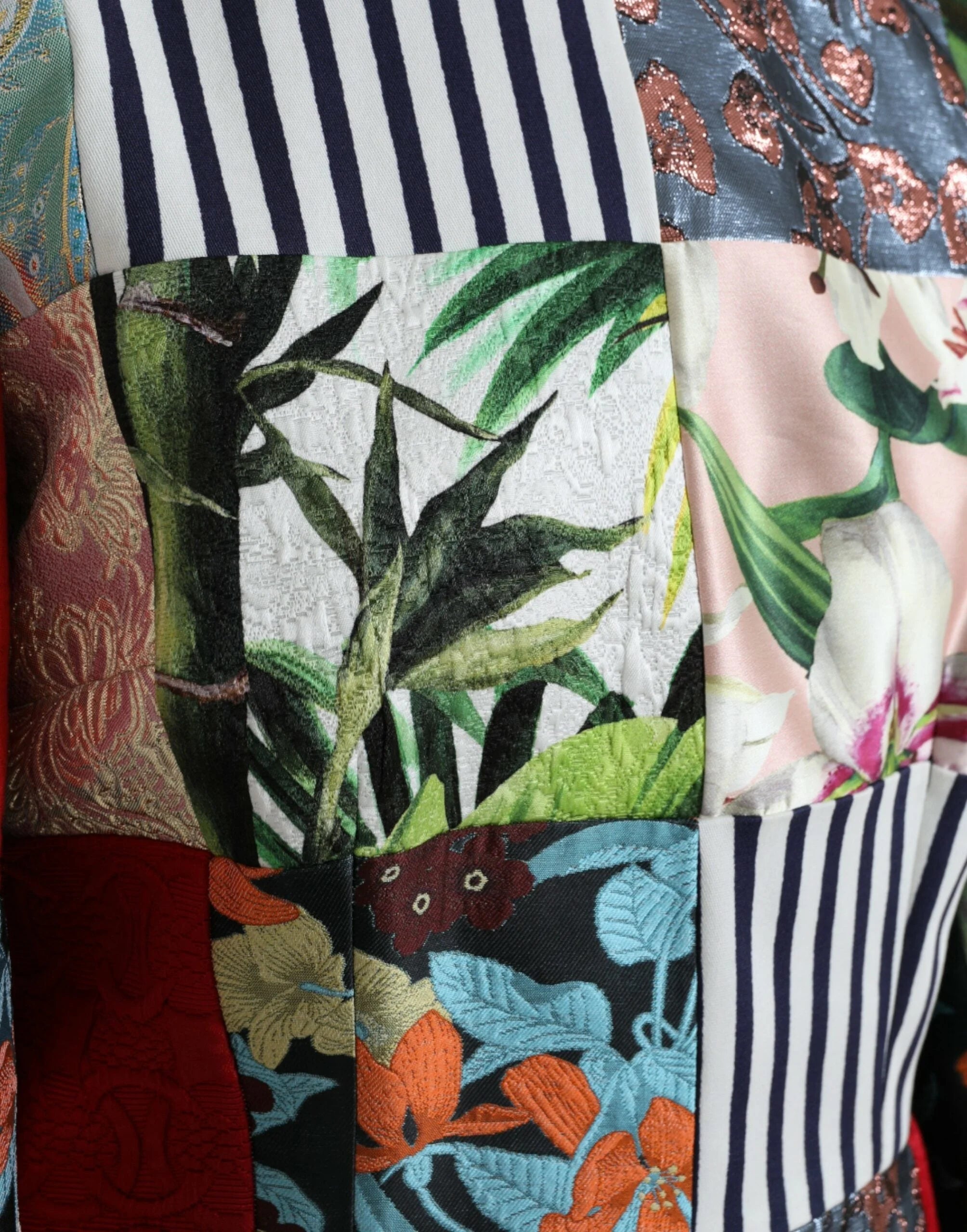 Dolce & Gabbana Multicolor Floral Patchwork Shift Mini Dress - Dresses