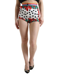 Dolce & Gabbana Multicolor Floral Polka Dot Hot Pants Shorts - IT40|S - Short Trousers