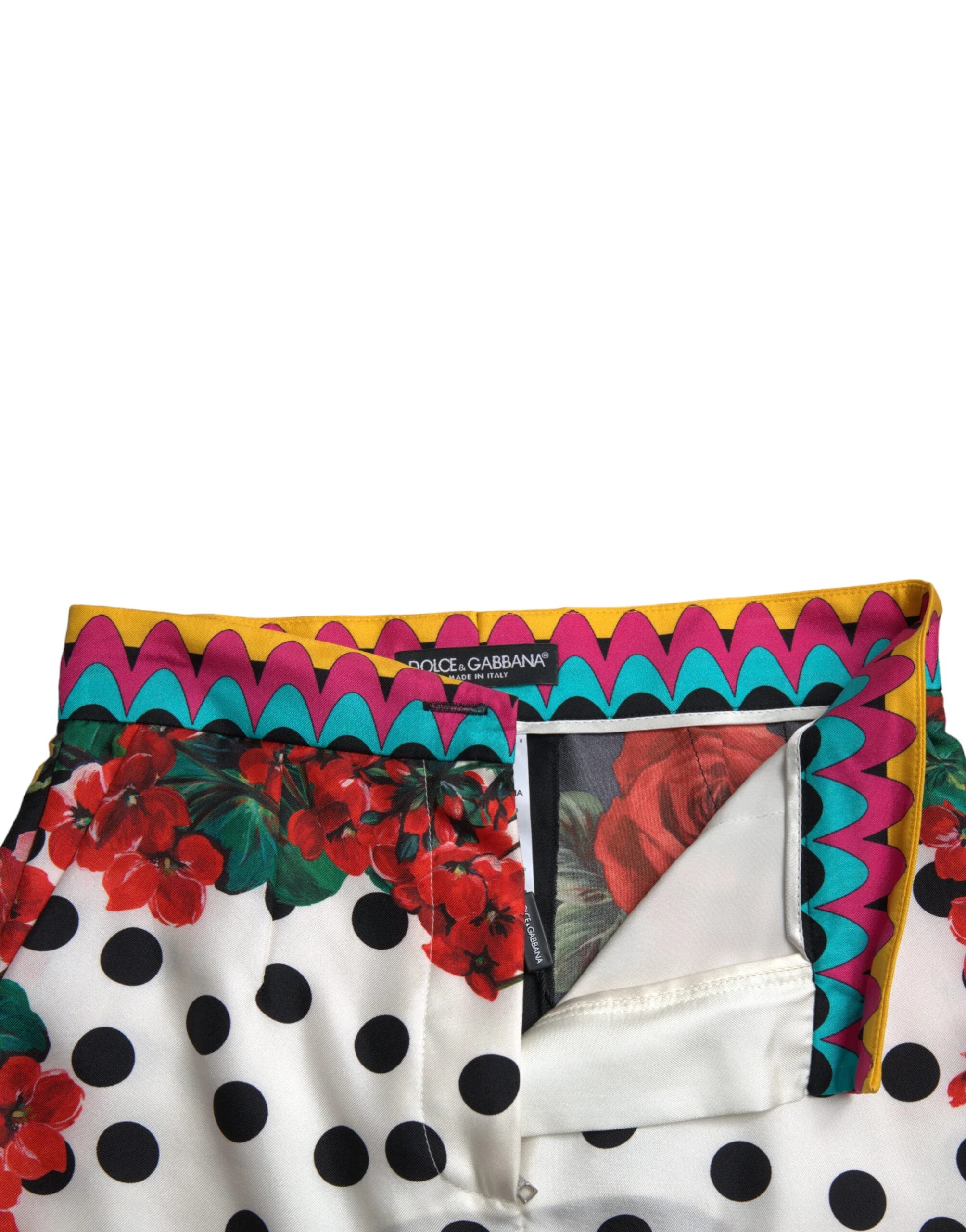 Dolce & Gabbana Multicolor Floral Polka Dot Hot Pants Shorts - IT40|S - Short Trousers