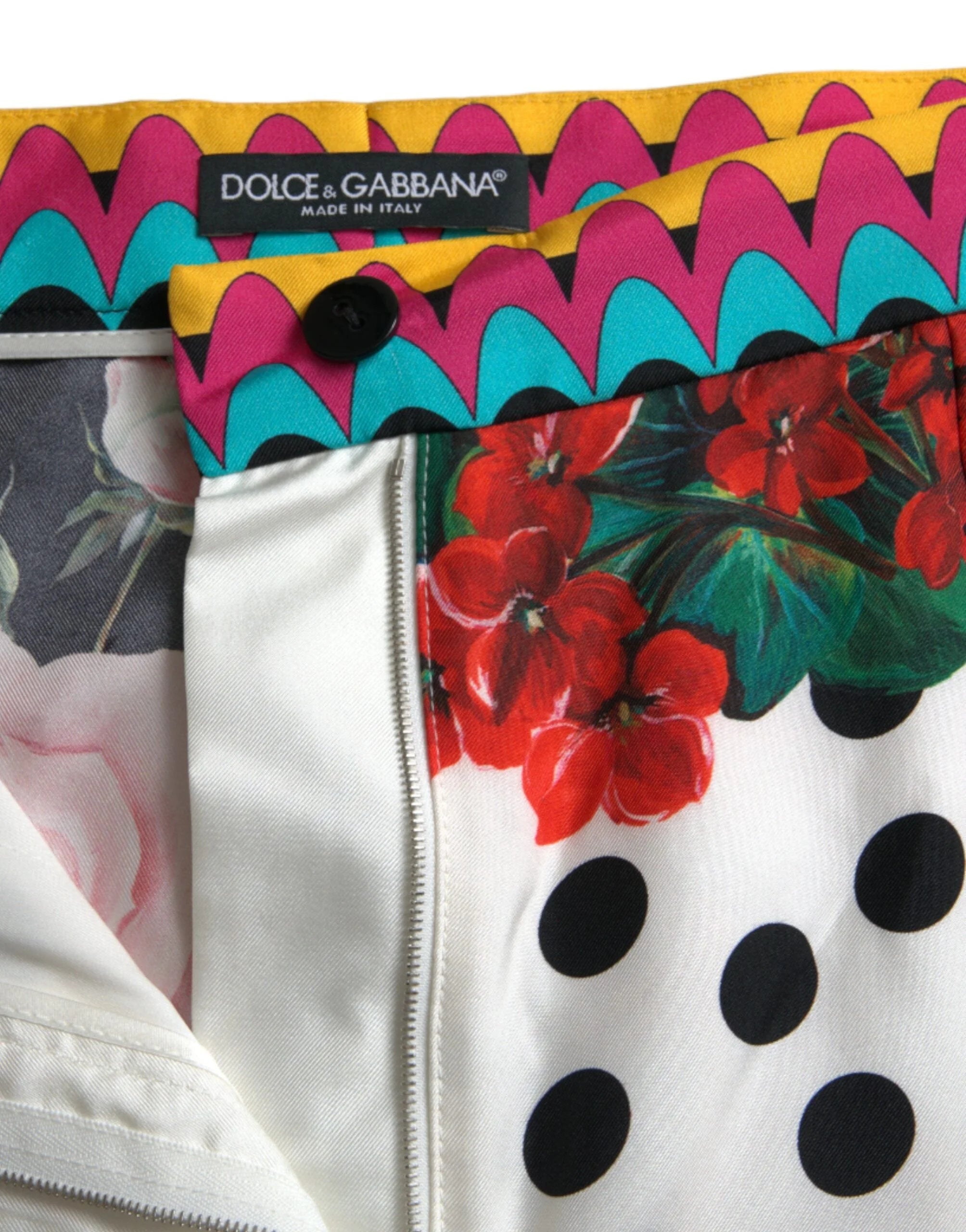 Dolce & Gabbana Multicolor Floral Polka Dot Hot Pants Shorts - Short Trousers