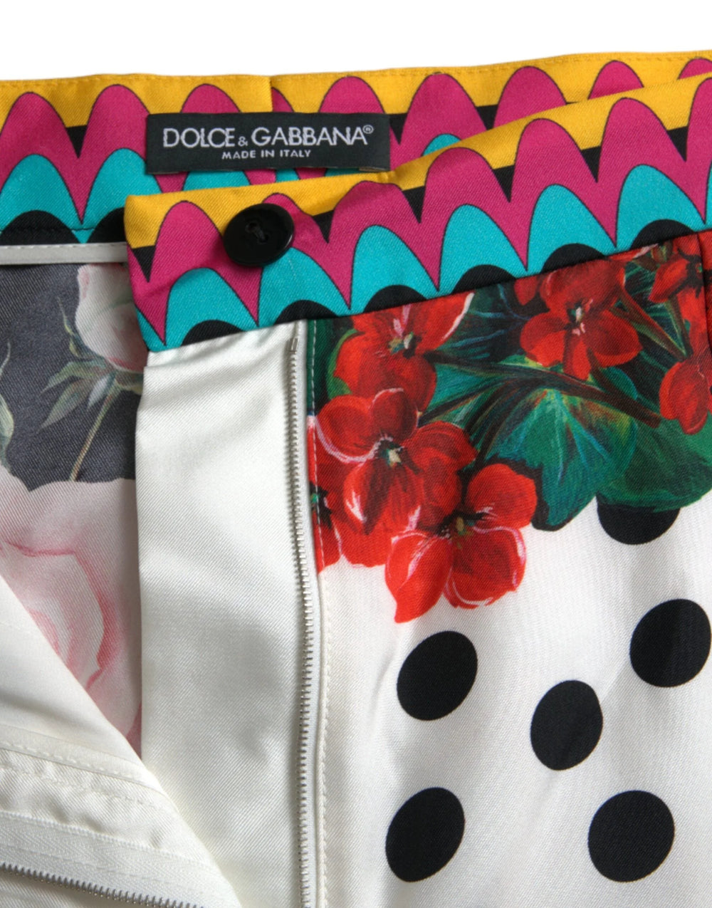 Dolce & Gabbana Multicolor Floral Polka Dot Hot Pants Shorts - Short Trousers