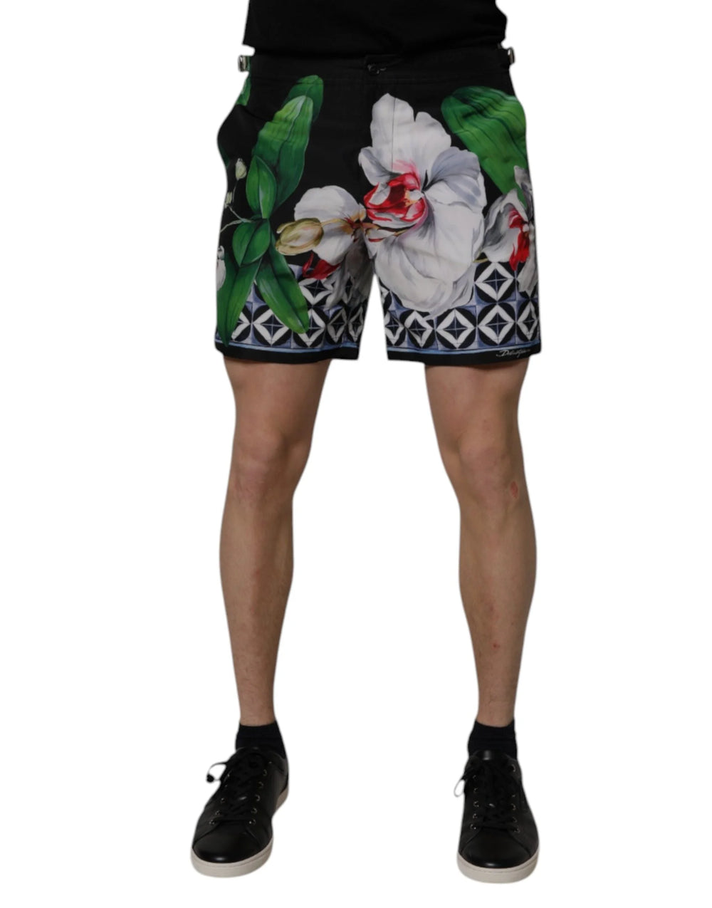 Dolce & Gabbana Multicolor Floral Polyester Men Bermuda Shorts - IT48 | M