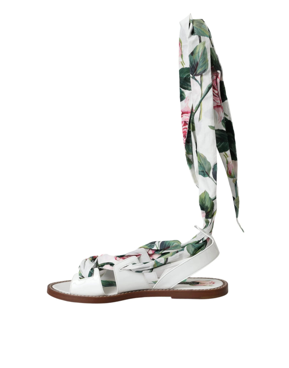 Dolce & Gabbana Multicolor Floral Print Ankle Wrap Sandals Shoes - EU37/US6.5 - Sandals