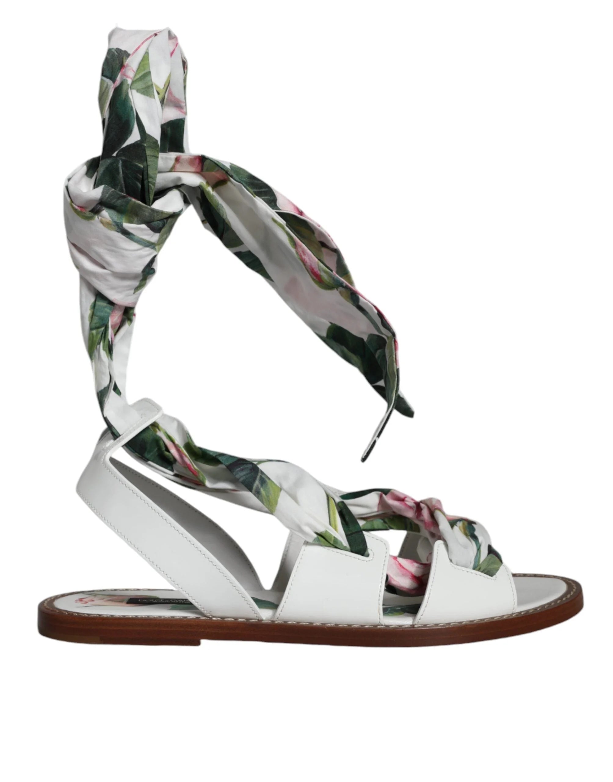 Dolce & Gabbana Multicolor Floral Print Ankle Wrap Sandals Shoes - EU36/US6 - Sandals