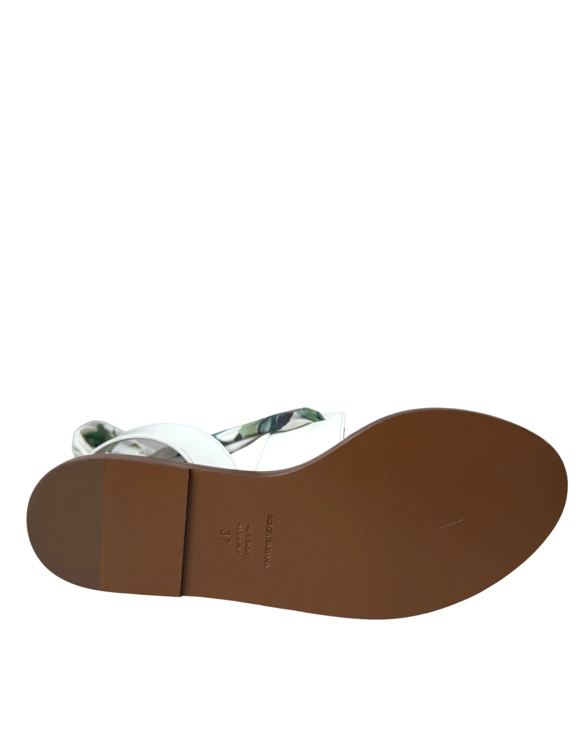 Dolce & Gabbana Multicolor Floral Print Ankle Wrap Sandals Shoes - EU37/US6.5 - Sandals