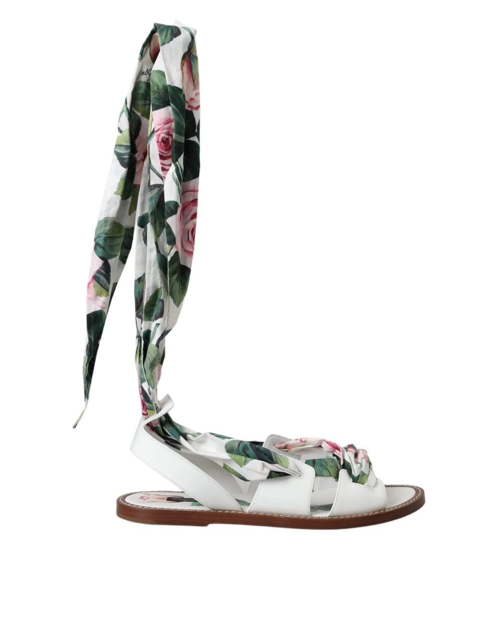 Dolce & Gabbana Multicolor Floral Print Ankle Wrap Sandals Shoes - EU37/US6.5 - Sandals