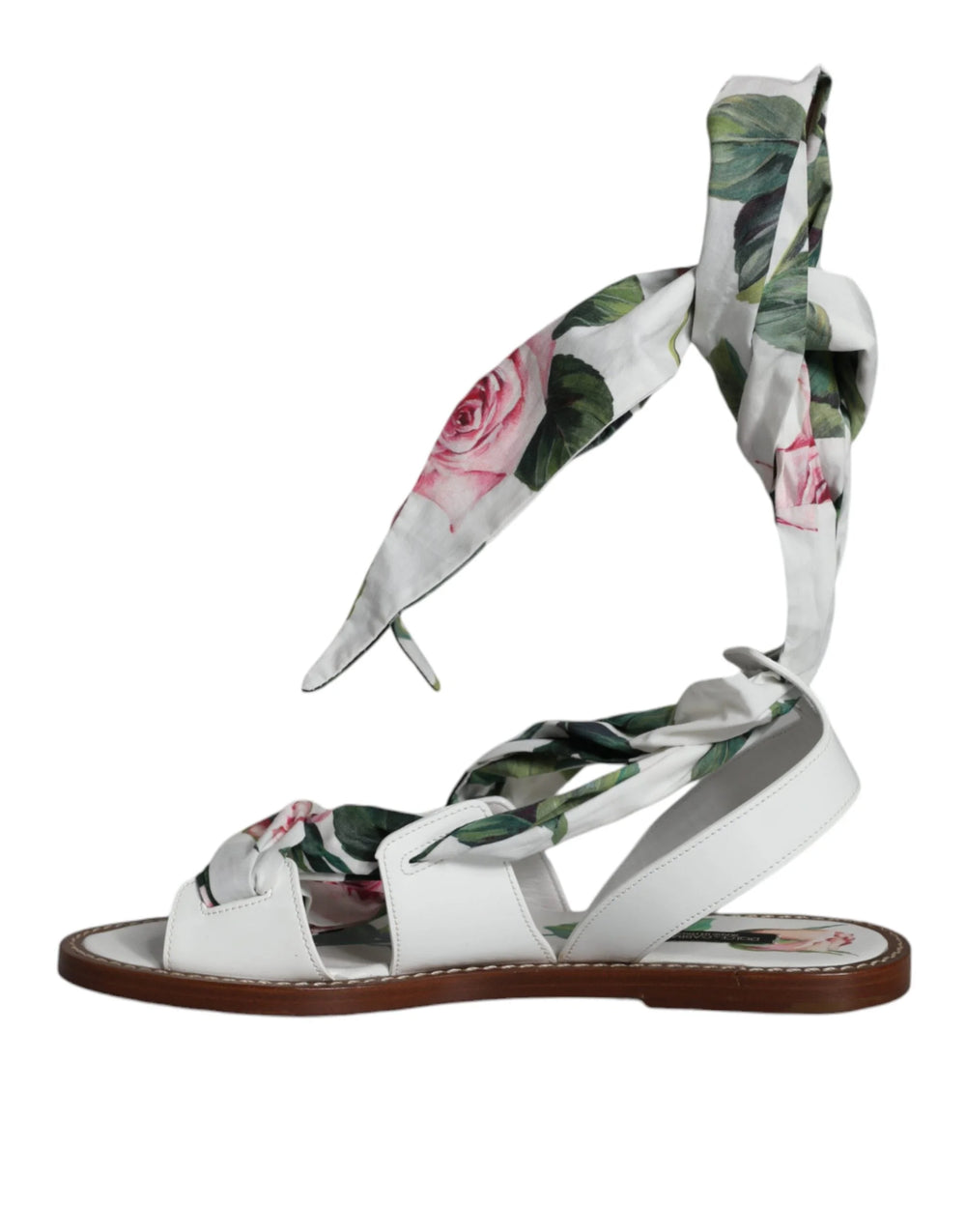 Dolce & Gabbana Multicolor Floral Print Ankle Wrap Sandals Shoes - EU36/US6 - Sandals
