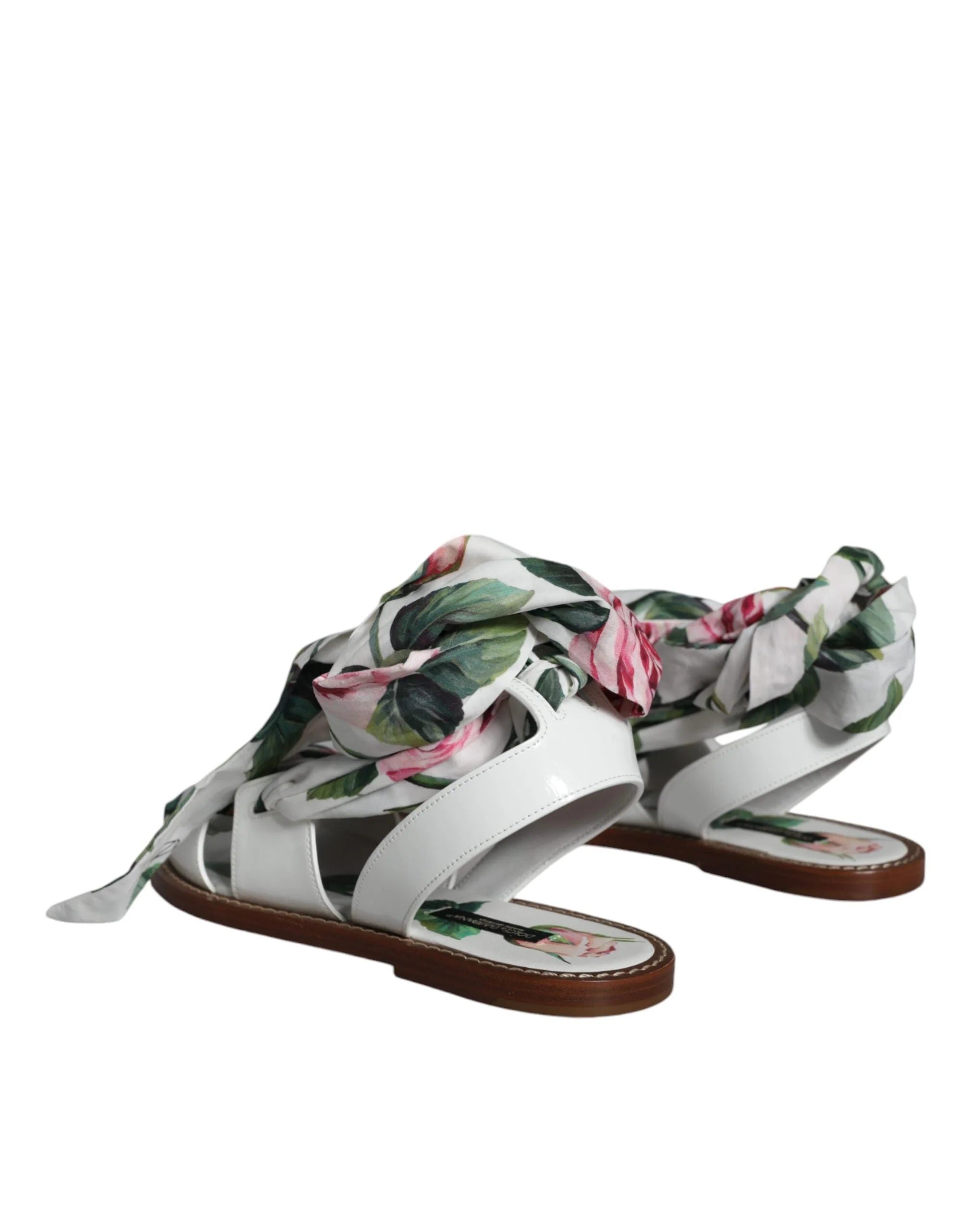 Dolce & Gabbana Multicolor Floral Print Ankle Wrap Sandals Shoes - EU36/US6 - Sandals