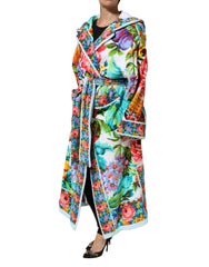 Dolce & Gabbana Multicolor Floral Print Belted Bathrobe Coat Jacket - IT42|M - Wrap Coats